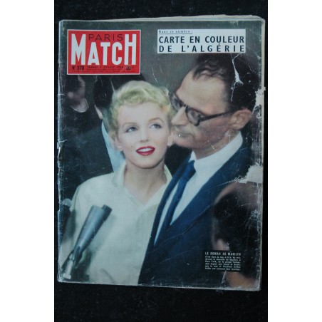 PARIS MATCH N°  378  7 Juillet 1956  MARILYN MONROE Cover & ARTHUR MILLER