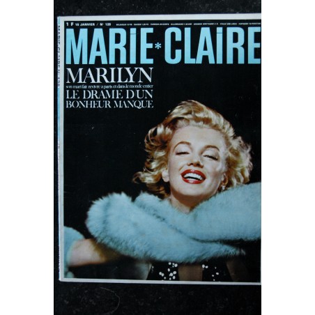 MARIE CLAIRE N° 128 18 janvier 1965 Cover MARILYN MONROE - Le Drame d'un bonheur manqué