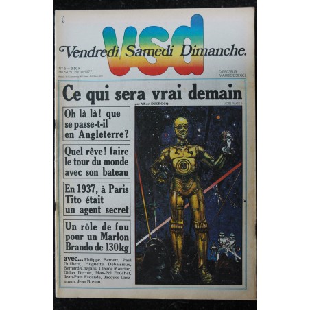 VSD 6 Octobre 1977 - Ce qui sera vrai demain - Marlon Brando