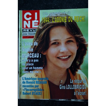 CINE REVUE 1984 N° 43  SOPHIE MARCEAU  cover  + 2 pages Gina LOLLOBRIGIDA  Miou-Miou Depardieu BELMONDO
