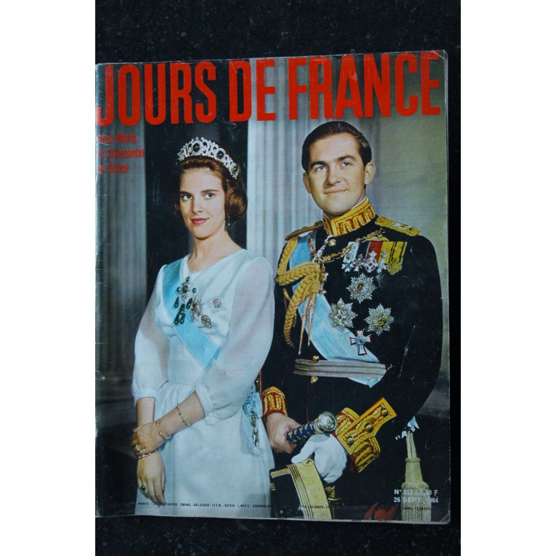 JOURS DE FRANCE 515 26 septembre 1964 Cover Anne-Marie et Constantin de Grèce