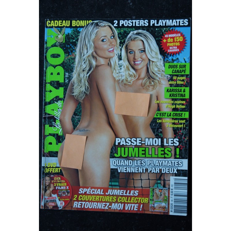 LES FILLES DE PLAYBOY 088 N° 88  SPECIAL JUMELLES DUOS SUR CANAPE + 2 POSTERS PLAYMATES