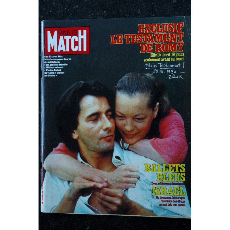 PARIS MATCH N° 1744 29 octobre 1982 Exclusif le testament de Romy - Ballets Bleus