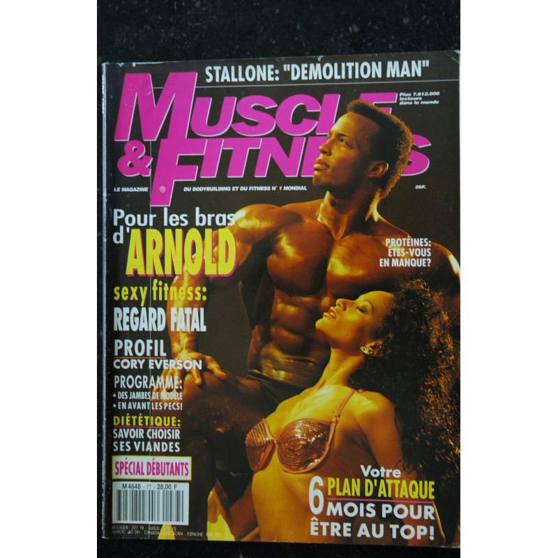 Muscle & Fitness n° 77 mars 1994 - Les bras d'Arnold Schwarzenegger - Cory Everson