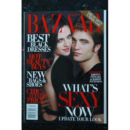 HARPER'S BAZAAR December 2009 Cover Twilight's Kristen Stewart & Robert Pattinson What's sexy now update your look