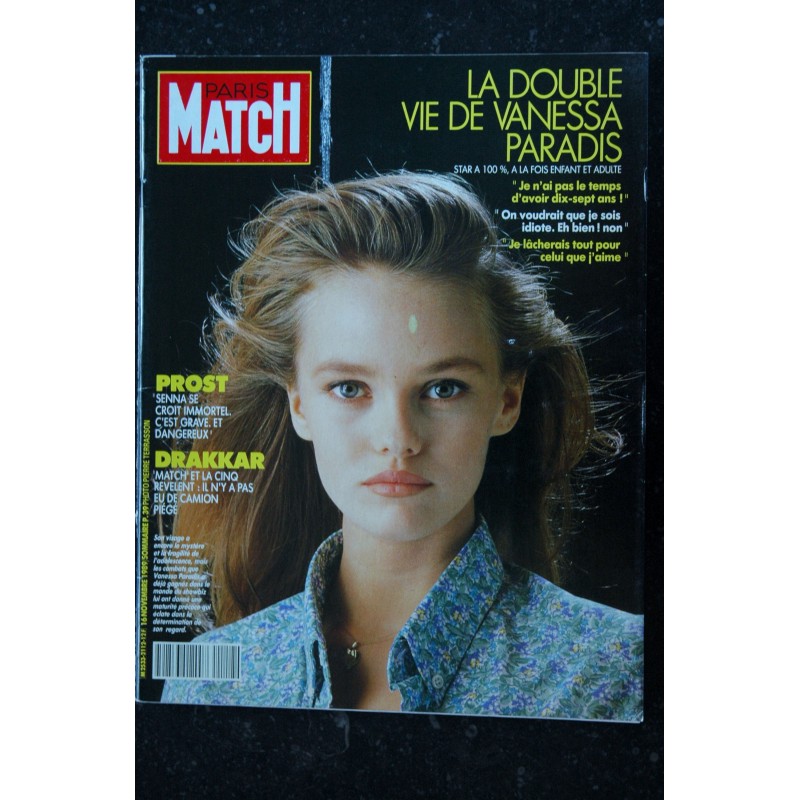 PARIS MATCH n° 2112 16 novembre 1989 Vanessa Paradis Sa double vie Prost Senna se croit immortel