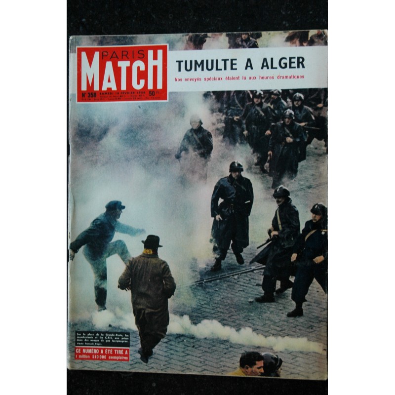PARIS MATCH N° 358 18 février 1956 Tumulte à Alger - Les Trappistes