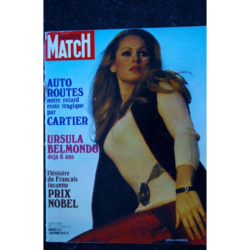 PARIS MATCH N° 1122 7 novembre 1970 Cover Ursula Andress Jean-Paul Belmondo Bécaud Cassius Clay Mireille Mathieu