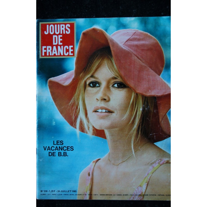 JOURS DE FRANCE 558 24 juillet 1965 COVER BRIGITTE BARDOT Les vacances de B.B.