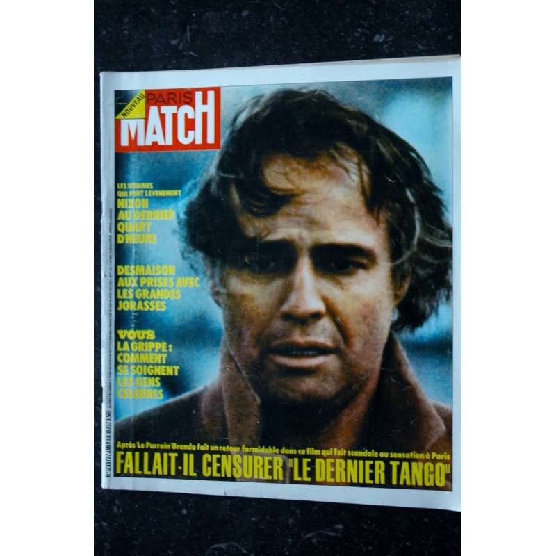 PARIS MATCH N° 1238 27 JANVIER 1973 COVER MARLON BRANDO FALLAIT-IL CENSURER LE DERNIER TANGO ? NIXON