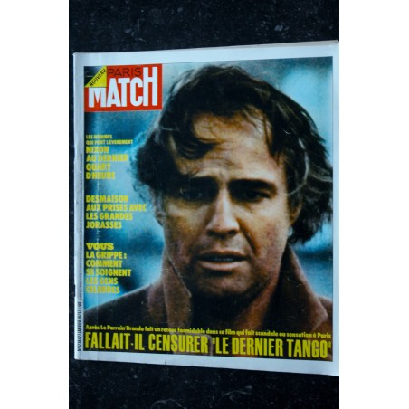 PARIS MATCH N° 1238 27 JANVIER 1973 COVER MARLON BRANDO FALLAIT-IL CENSURER LE DERNIER TANGO ? NIXON