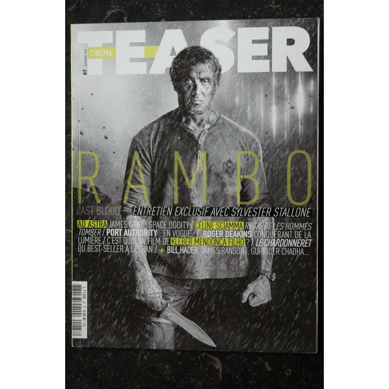 Teaser Cinéma 87 2019 COVER RAMBO SYLVESTER STALLONE Last Blood Entretien exclusif