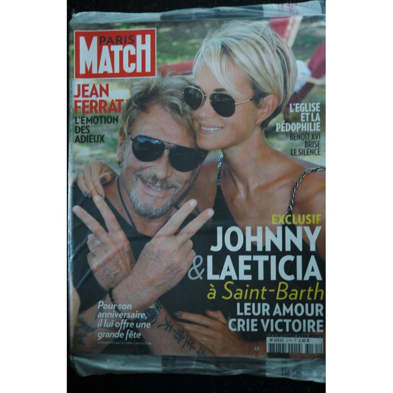 PARIS MATCH N° 3175 mars 2010 Johnny Hallyday Laeticia - Jean Ferrat l' émotion des Adieux
