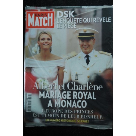 PARIS MATCH N° 3242 juillet 2011 Albert et Charlène De Monaco Mariage royal - Numéro Historique 50 pages