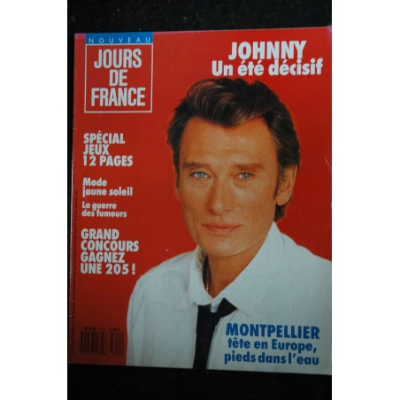 JOURS DE FRANCE 1751 Juillet 1988 Johnny Hallyday Un été décisif - Mode jaune soleil - Montpellier
