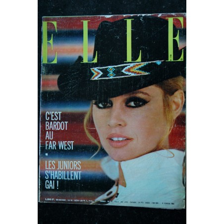 ELLE 1155 8 FEVRIER 1968 COVER BRIGITTE BARDOT FAR WEST CHARLES AZNAVOUR