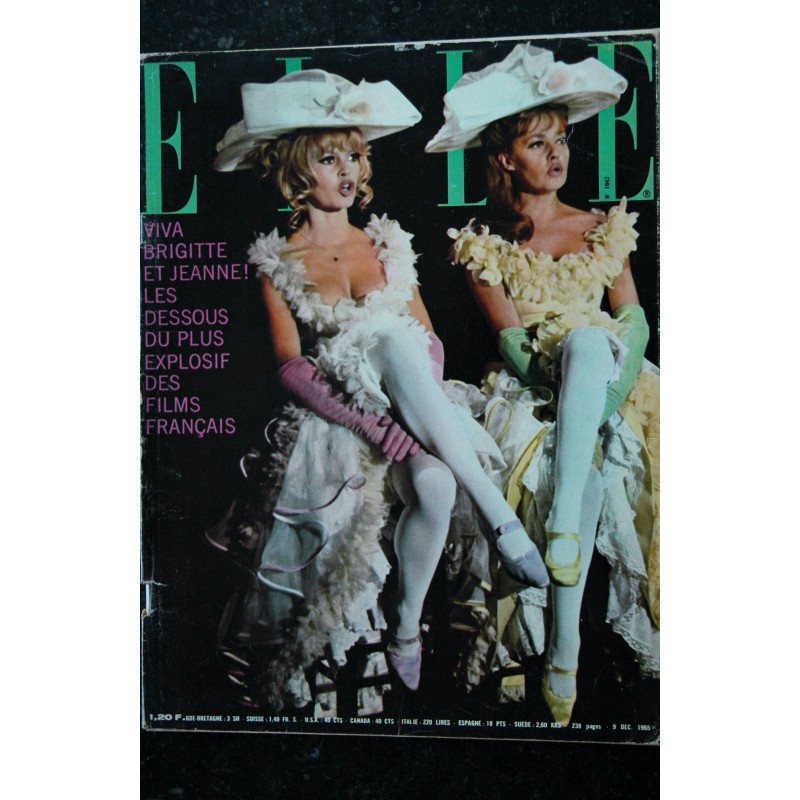 ELLE 1042 - 9 décembre 1965 - COVER BRIGITTE BARDOT Jeanne MOREAU Les dessous du plus explosif des films français
