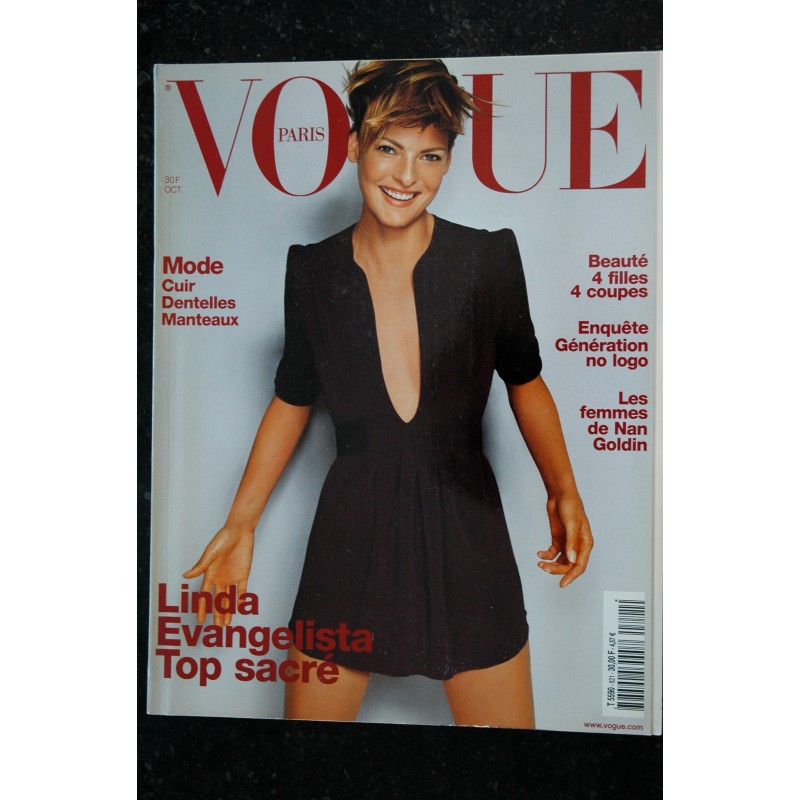 VOGUE 821 oct. 2001 Linda Evangelista Top Sacré - MODE ET STARS -  Cuir Dentelles Manteaux 412 pages