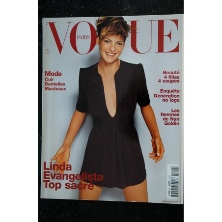 VOGUE 821 oct. 2001 Linda Evangelista Top Sacré - MODE ET STARS -  Cuir Dentelles Manteaux 412 pages