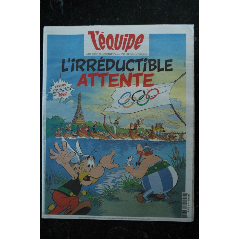 L'Equipe 26 juillet 2023 Couverture Uderzo Astérix Spécial JO L' Irreductible Attente