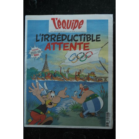 L'Equipe 26 juillet 2023 Couverture Uderzo Astérix Spécial JO L' Irreductible Attente