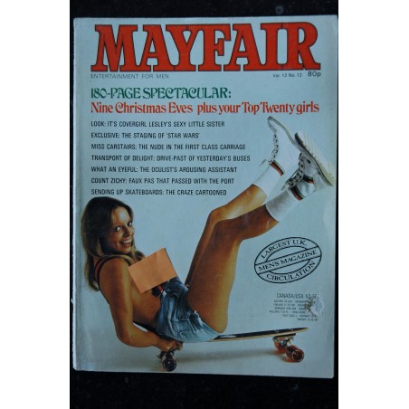 MAYFAIR UK Vol 12 N° 12 1977 DECEMBER JACQUELINE CROWTHER LONE CHRISTENSEN ANNETTE VIDGEDED