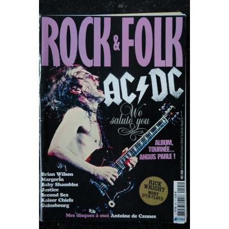 ROCK & FOLK 495  AC/DC  Brian WILSON Margerin Baby Shambles Justice Second Kaiser Chiefs GAINSBOURG de CAUNES