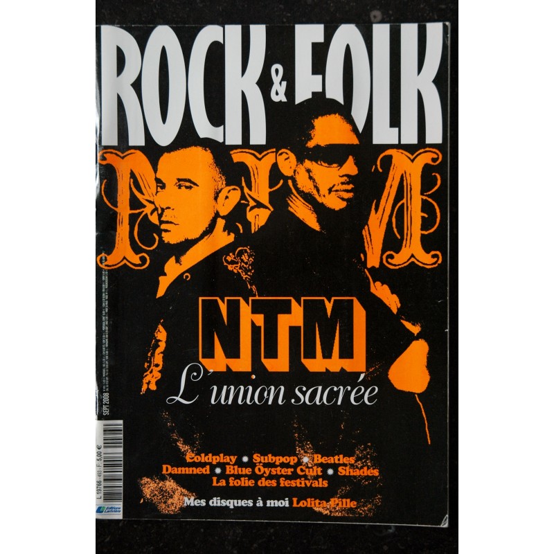 ROCK & FOLK 493 septembre 2008 NTM L'union sacrée Coldplay Subpop Lolita Pille