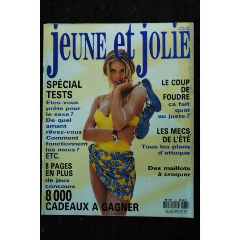 JEUNE et JOLIE 61 JUILLET 1992 SPECIAL TESTS COUP DE FOUDRE OLIVIER THERON