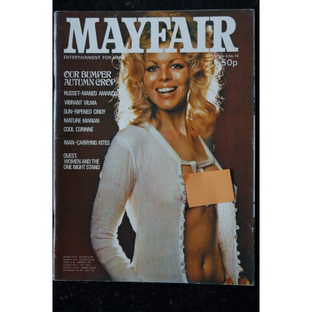 MAYFAIR UK Vol 09 N° 10 1974 VILMA RILEY CORINNE CINDY LANE POSTER AMANDA CURTIS