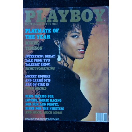 PLAYBOY US 1990 06 COVER RENEE TENISON INTERVIEW THIRTYSOMETHING MICKEY ROURKE Bonnie Marino