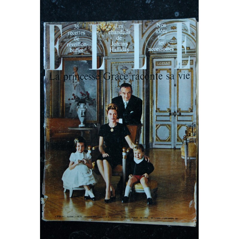 ELLE 833 - 8 décembre 1961 - La Princesse Grace Kelly raconte sa vie - Johnny Halliday