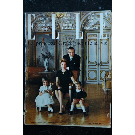 ELLE 833 - 8 décembre 1961 - La Princesse Grace Kelly raconte sa vie - Johnny Halliday