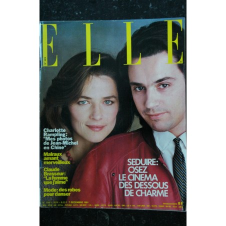 ELLE 1874 - 7 décembre 1981 - Charlotte Rampling Jean-Michel Jarre - Claude Brasseur - Le cinéma de Dessous de charme