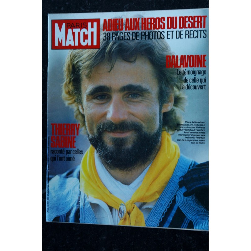PARIS MATCH N° 1914   -    31 janvier 1986   -  THIERRY SABINE  BALAVOINE  VADIM EL CORDOBES LAHAYE BERLUSCONI BOUJENAH BRASSEUR