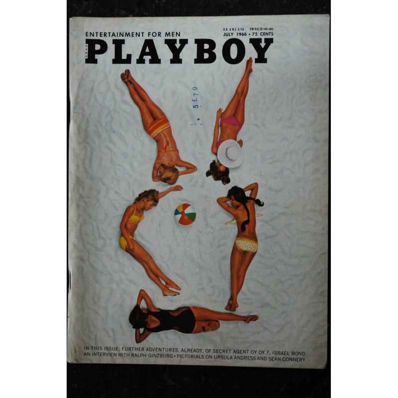 PLAYBOY US 1966 07 JULY URSULA ANDRESS  8 PAGES INTERVIEW RALPH GINZBURG SEAN CONNERY PIN-UP VARGAS + Suppléments