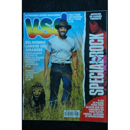 VSD 563 juin 1988 Jean-Paul Belmondo Lelouch Spécial Rock Pink Floyd Prince Jackson concerts