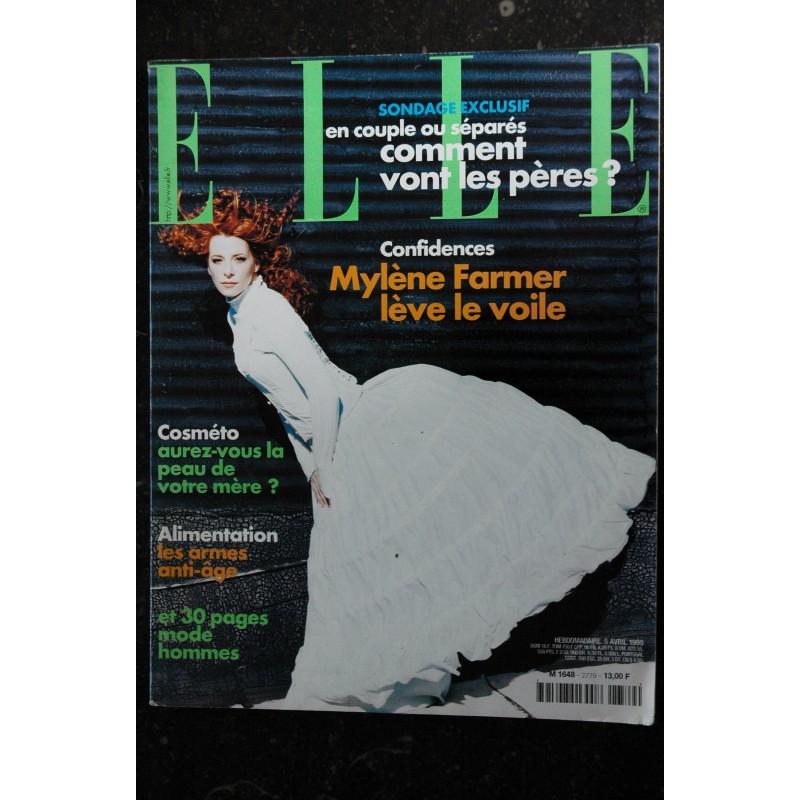 ELLE 2779 5 AVRIL 1999 COVER MYLENE FARMER CONFIDENCES MYLENE FARMER LEVE LE VOILE