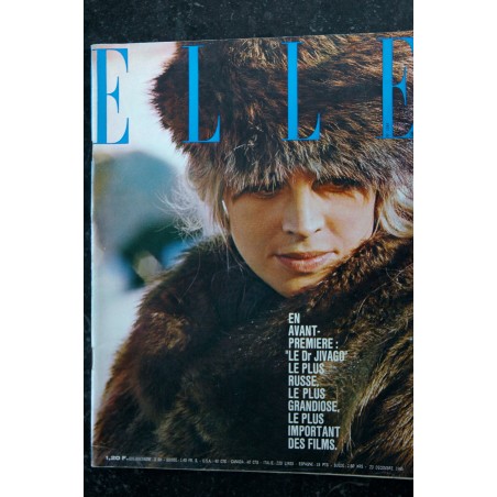 ELLE 1044 23 décembre 1965 Julie Christie Docteur Jivago - Noel