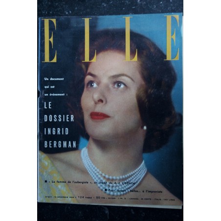 ELLE 677 15 décembre 1958 Cover Ingrid Bergman