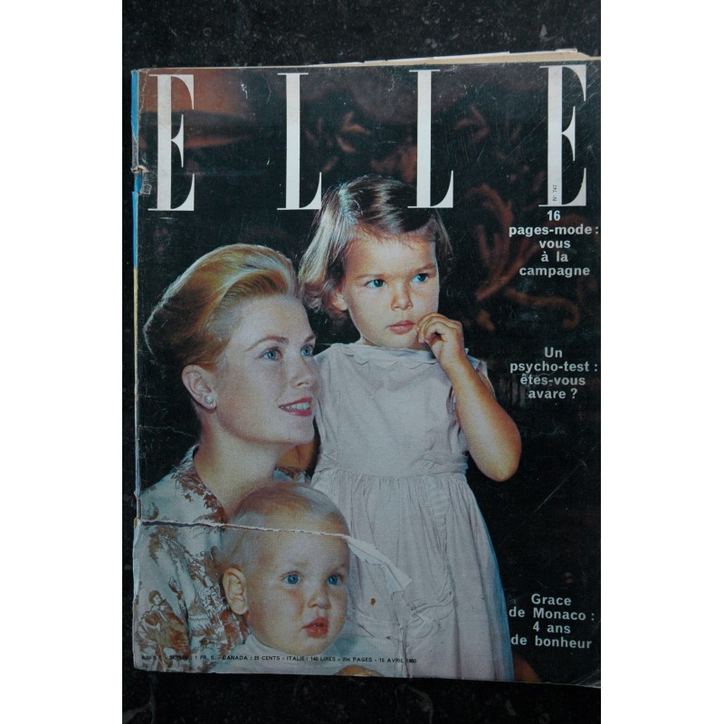 ELLE 747 15 avril 1960 Grace de Monaco 4 ans de bonheur - Grace Kelly
