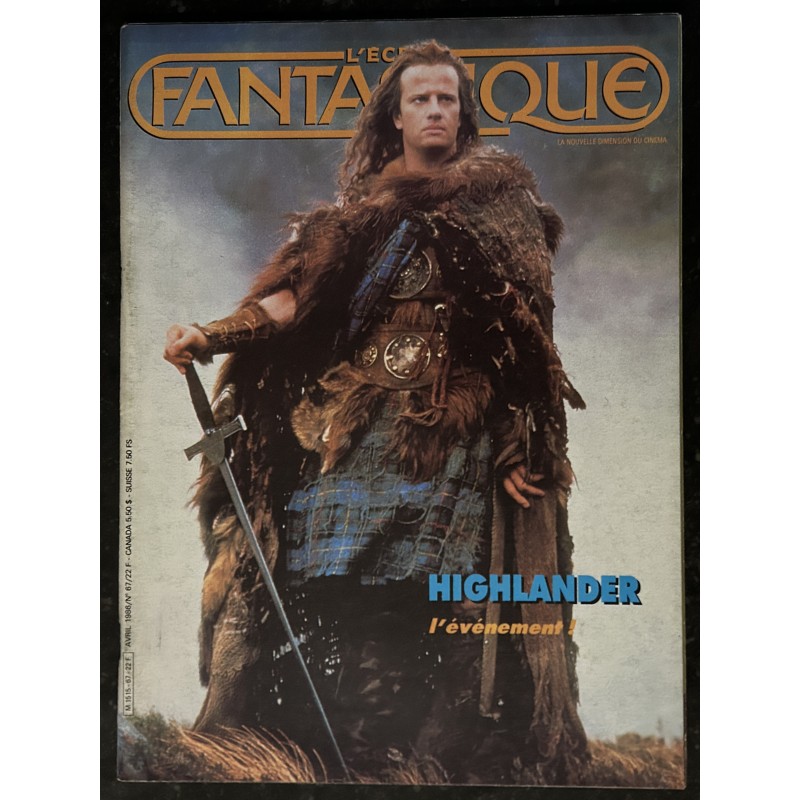 L'écran fantastique n° 67  - 1986 -  COVER Christophe LAMBERT HIGHLANDER ENEMY LE CHEVALIER DU DRAGON + POSTER SHERLOCK HOLMES