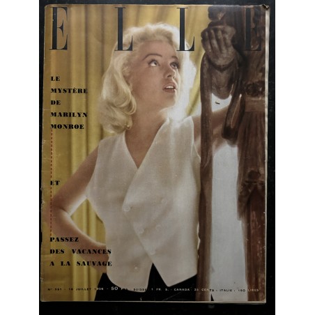ELLE 551 juillet 1956 Cover Marilyn Monroe Le Mystère
