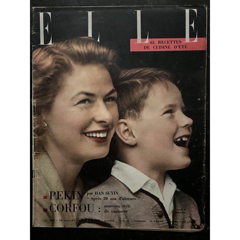 ELLE 605 - 29 juillet 1957 - Pekin par Han Suyin Corfou Nouveau style de vacances