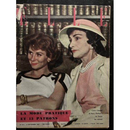 ELLE 611 - 9 septembre 1957 - Cover Coco Chanel et Suzy Parker - la mode pratique
