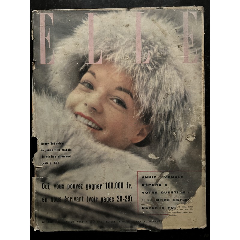 ELLE 680 JANVIER 1959 COVER ROMY SCHNEIDER SPECIAL ANNEE 1958