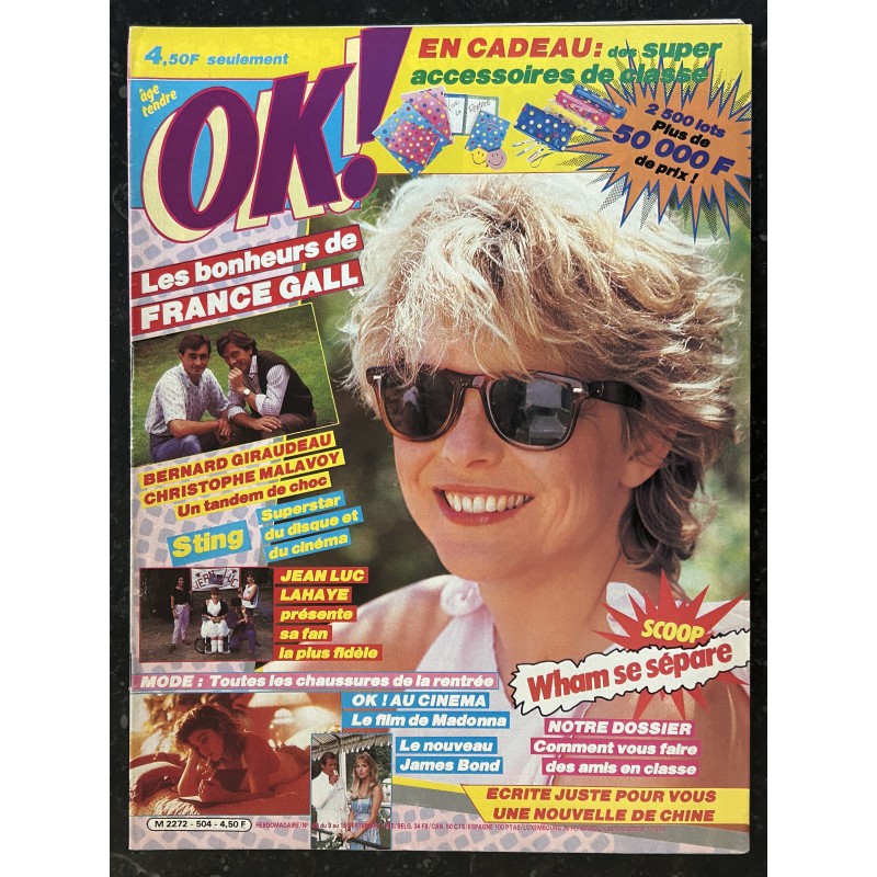 OK ! âge tendre 504  FRANCE GALL  Bernard Giradeau STING MADONNA WHAM
