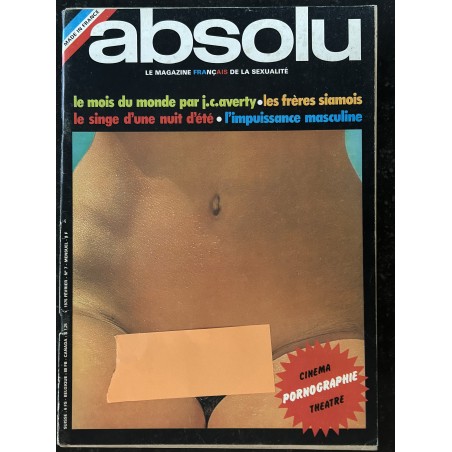 ABSOLU 07 FEVRIER 1975 LE MOIS DU MONDE PAR J-C. AVERTY LE SINGE D'UNE NUIT D'ETE CINEMA EROTIC THEATRE