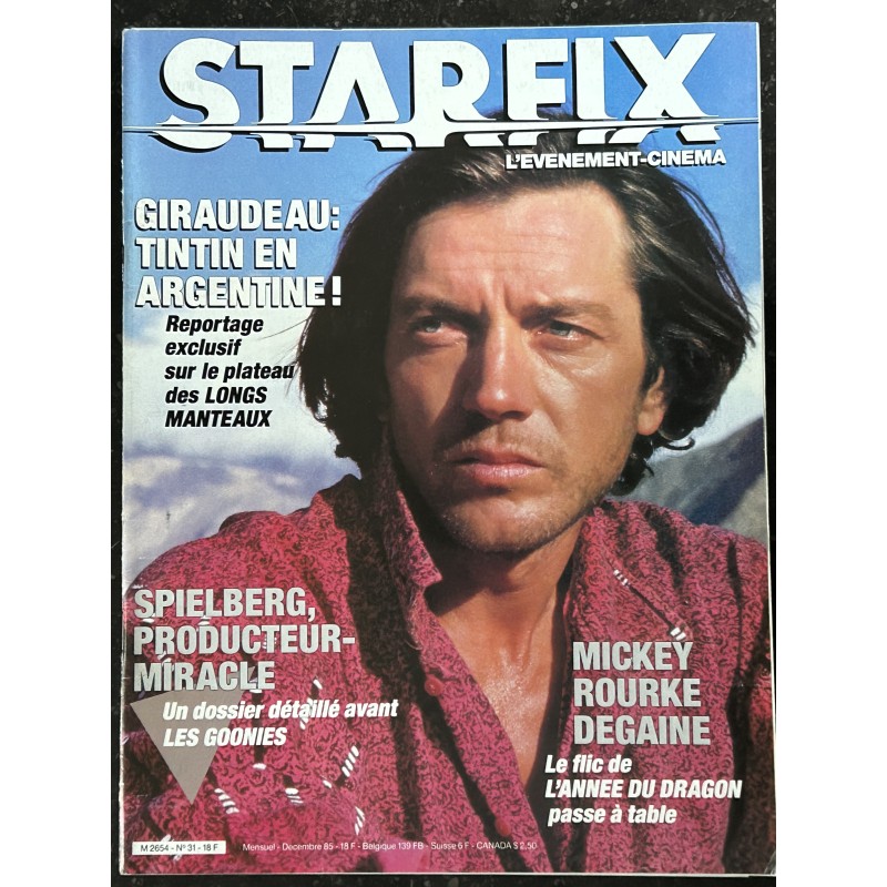 STARFIX 031  1985 COVER BERNARD GIRAUDEAU SPIELBERG  MICKEY ROURKE  + POSTER GOONIES