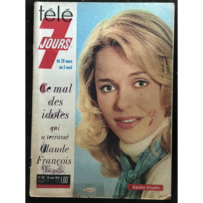 Télé 7 Jours 518 28 mars 1970 Jacqueline Alexandre Claude François